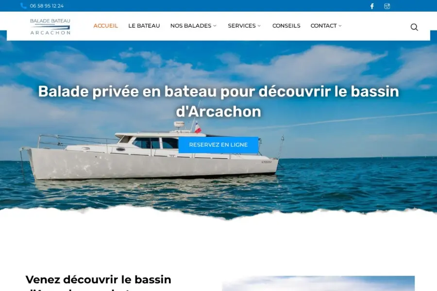 Aperçu du site Balade Bateau Arcachon