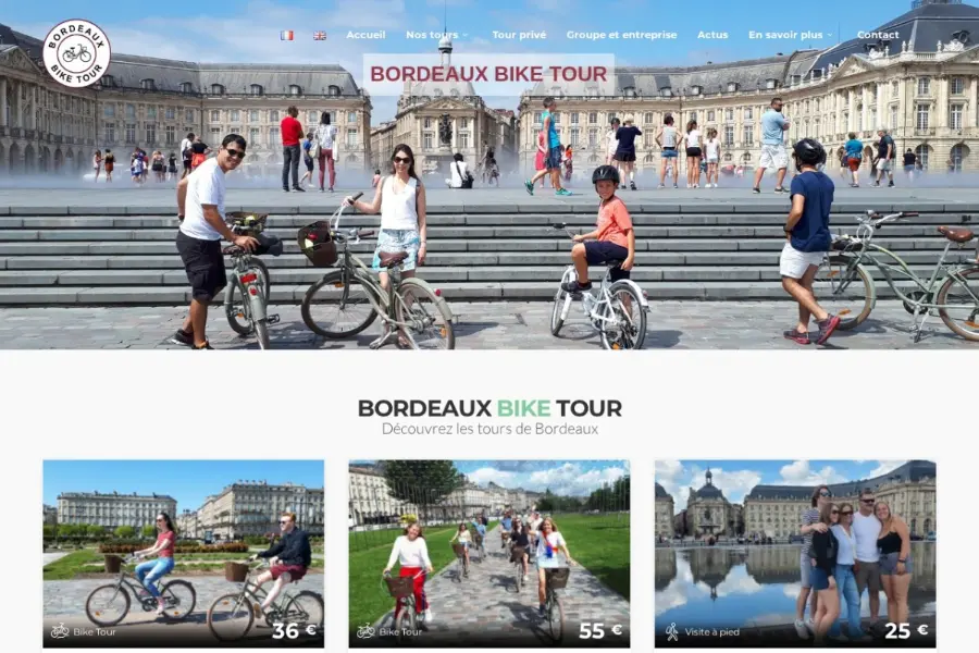 Aperçu du site Bordeaux Bike Tour